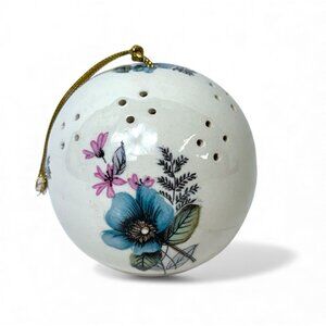 Vintage Floral Ceramic Hanging Potpourri Diffuser Ornament - Made in Japan